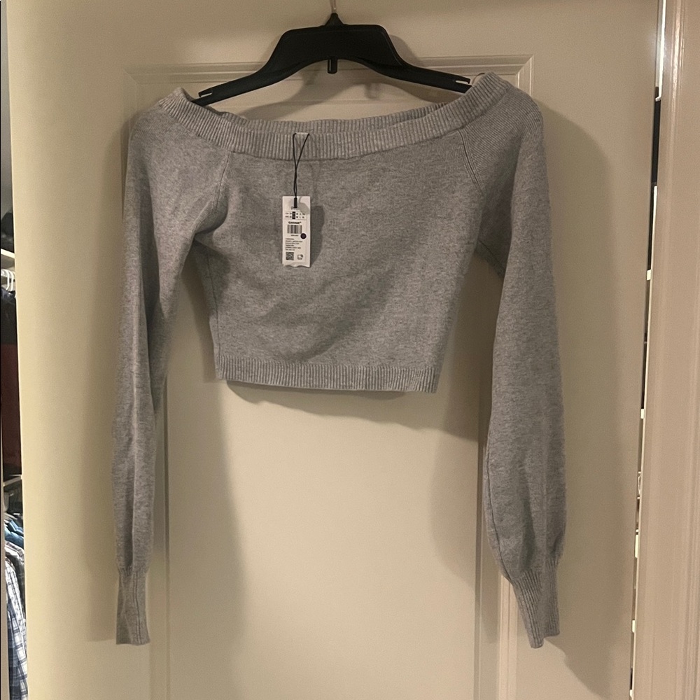 Garage Gray off the shoulder top